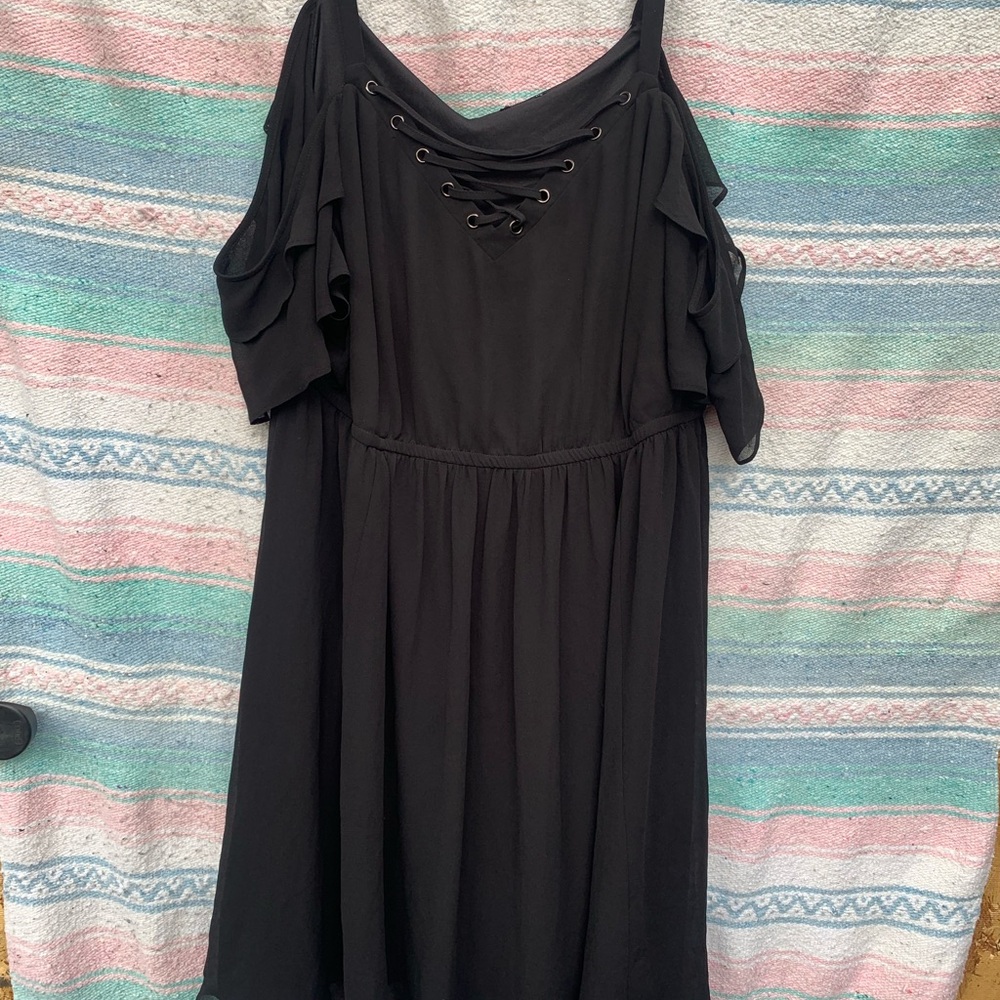Torrid Black Cold Shoulder Midi Dress